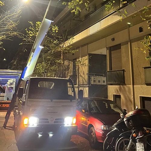γερανός για ανύψωση σε μετακόμιση